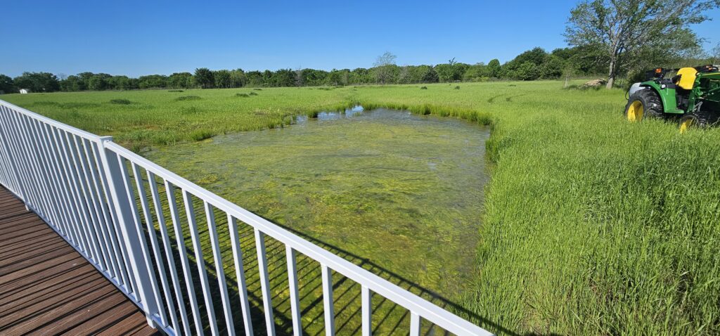 Pond dredging shallow pond East Texas