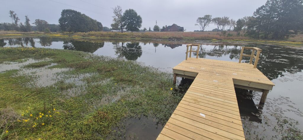 Pond shoreline repair Tyler Texas